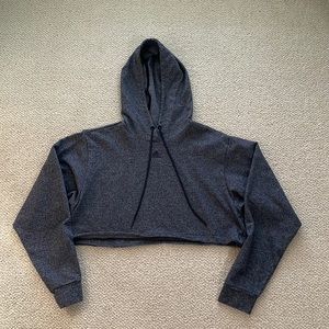 Adidas grey cropped hoodie